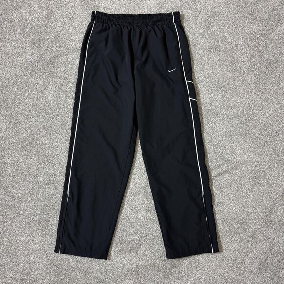 Nike Pants Mens XL Black Track Mesh Lined Zip Ankle Athletic Sporty Workout - Picture 1 of 12